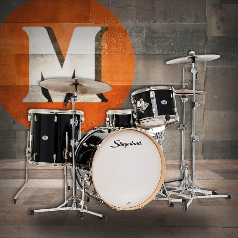 Slingerland 4Pc Studio King Kit 13/16F/22K/6.5S - Del Norte Black (SDKTSKK22N04DNDNB) image 1