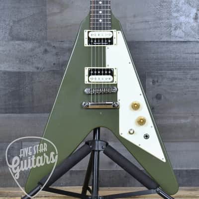Pre-Owned Gibson Flying V Tribute - Satin Olive Drab with Hardshell Case image 23