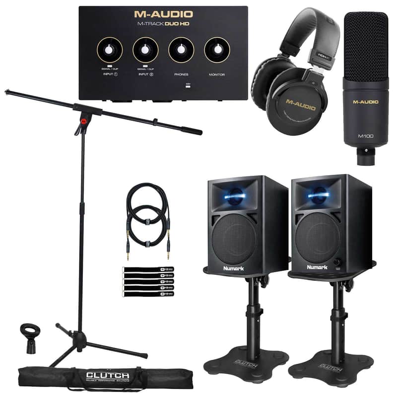 M-Audio M-Track Duo HD Producer Pack with Monitors & Desktop Stands image 1