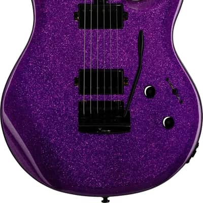Sterling LK100 Luke Electric Guitar, Rosewood Fingerboard, Purple Sparkle image 2