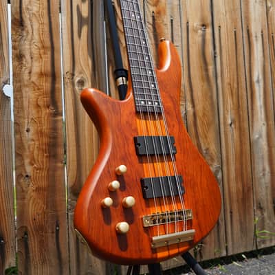 Schecter Diamond Series Stiletto Studio-8 - Honey Satin Left Handed 8-String Bass NOS image 1