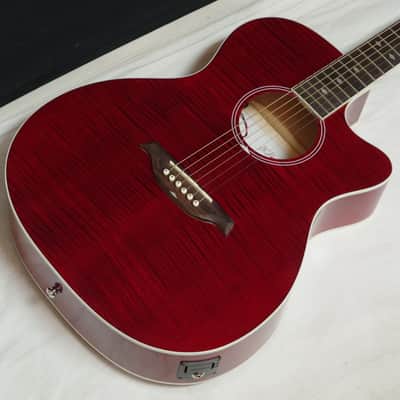 B.C. RICH BC3 acoustic electric GUITAR new Trans Red w/ CASE - Fishman image 4