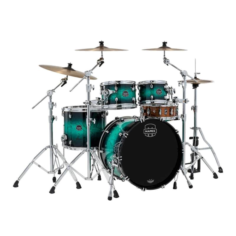 Mapex Saturn VI Rock 4pc Drum Set 22/10/12/16 Marine Teal Burst image 1