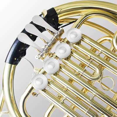 B♭ Single French Horn – 4-Key Brass Lacquer Gold Finish w/ Case, Mute, Gloves & More | Lightweight & Easy to Play image 2