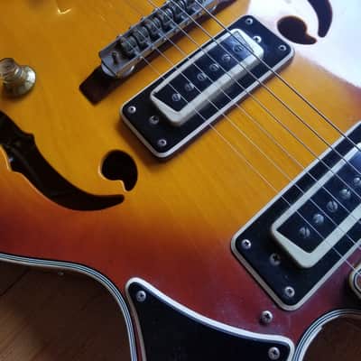 Univox Coily ES-335 Style Semi Hollowbody 1969 Sunburst-Japan- image 5