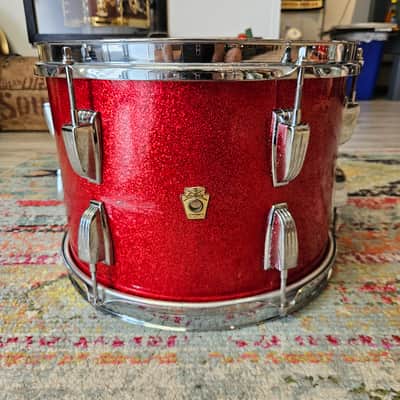 Ludwig Super Classic 22-16-13" 3-ply Drum Kit in Red Sparkle - Keystone Badge 1964 image 17