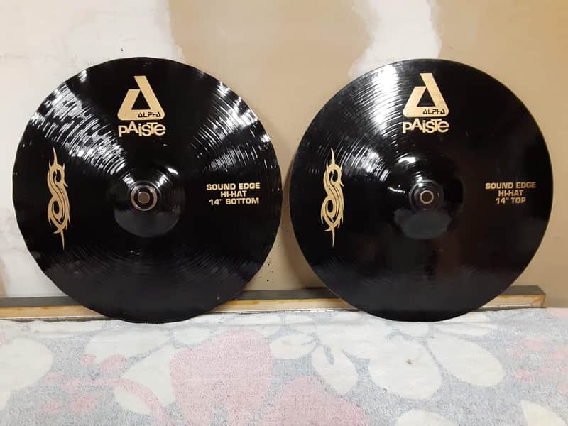 Paiste 14" Black Alpha Slipknot Edition Sound Edge Hi-Hat Cymbals (Pair) image 1