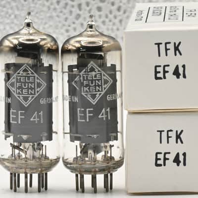 2x1940's Telefunken EF41 Top Ring Getter Made in Germany Amplitrex Tested Tube image 2