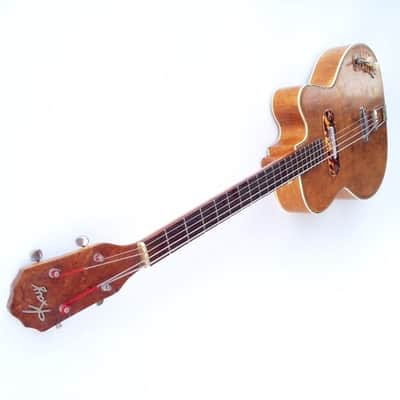 Vintage Original 1950's Kay Howlin' Wolf Thin Twin K162 Natural Blonde Electric Bass Guitar Viol image 5