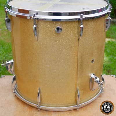 Sonor Teardrop Floortom Floor tom 18" x 16" 3-ply Gold Sparkle Vintage ULTRA RARE image 8