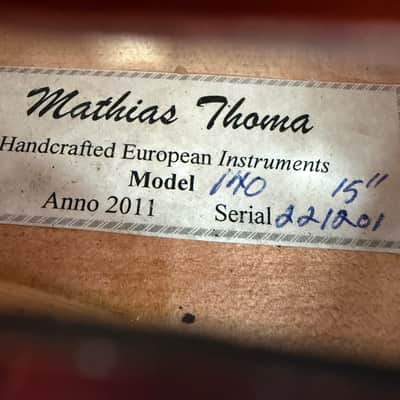 Mathias Thoma Model 140 15" Viola Outfit with Case and Bow 221201 image 7