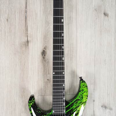 ESP USA Horizon-II Left-Handed Guitar, Ebony Fretboard, EMG 57 / 66 Pickups, Alien Blood Splatter image 5