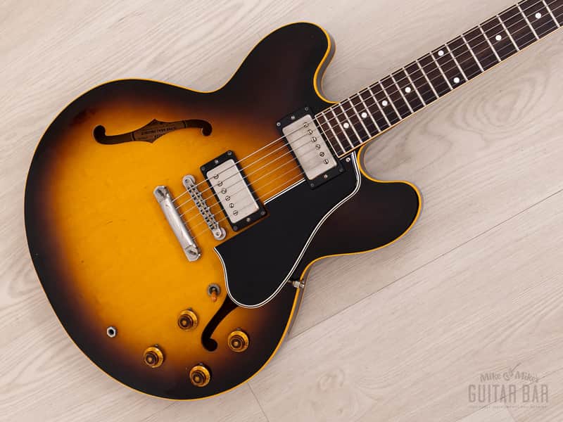 1982 Greco Super Real SA59-120 ES-Style Vintage Guitar, Sunburst Lacquer w/ Dry PAF, Case image 1