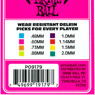 ERNIE BALL 9179 Everlast Pick Pack 060mm Plektren pink (12 Stück) image 2