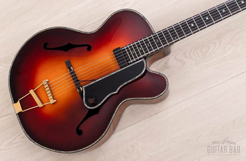 Harvey Leach Cutaway Archtop 17" Carved Acoustic Electric Guitar Sunburst w/ Benedetto, Case image 1