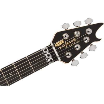 EVH Wolfgang Special Striped Series Guitar w/ Ebony Fingerboard and Gig Bag - Black and Yellow image 6