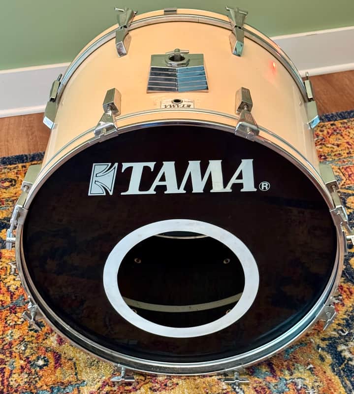 Tama Rockstar 16 x 22" Bass Drum White 80's 90's Made in Taiwan Vintage
