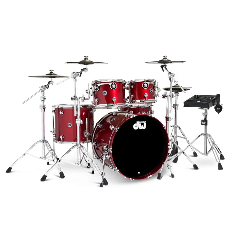 DW DWe 5pc Complete Electronic/Acoustic Drum Set w/Roland V51 Black Cherry Metallic image 1