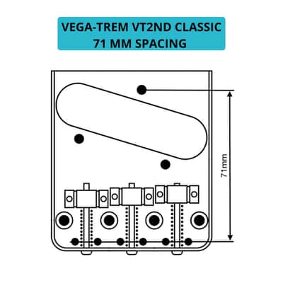 Vega-Trem VT2ND Teletrem Classic Telecaster Guitar Tremolo for TeleBridge image 9