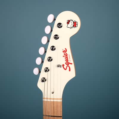 2024 Squier Hello Kitty Stratocaster White Electric Guitar image 3