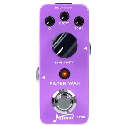 AITONE Wah Pedal Dynamic Auto Wah Guitar Effect Pedals Envelope Filter True Bypass for Electric Guitar and Bass (AT-08) image 1