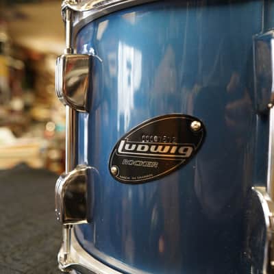 Ludwig Rocker Series 10" Tom - Deep Blue Wrap | 8x10" New Aquarian Drum Heads! image 4