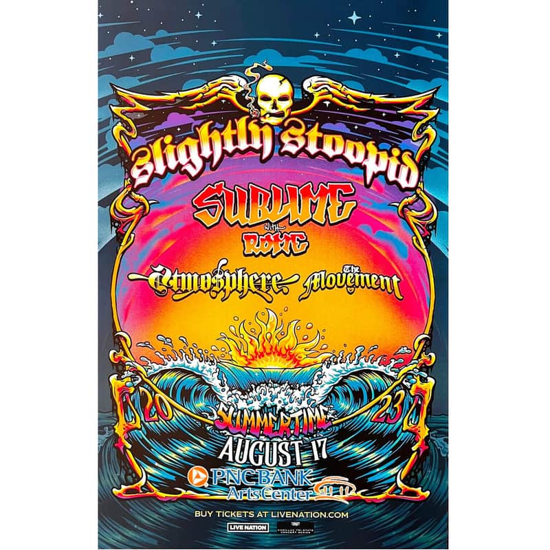 SLIGHTLY STOOPID | SUBLIME WITH ROME | ATMOSPHERE | The Movmement Summer Tour 2023 Ltd Ed RARE Litho Poster Display! Punk Reggae Rock Dub Alternative Hip-Hop image 1