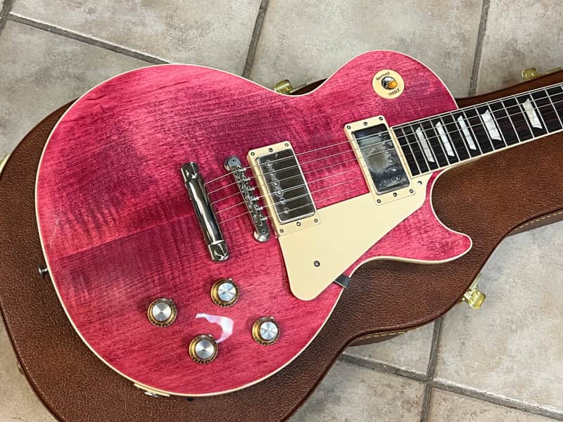 2024 Gibson USA Les Paul Standard 60s Electric Guitar Figured Top Transparent Fuchsia image 1