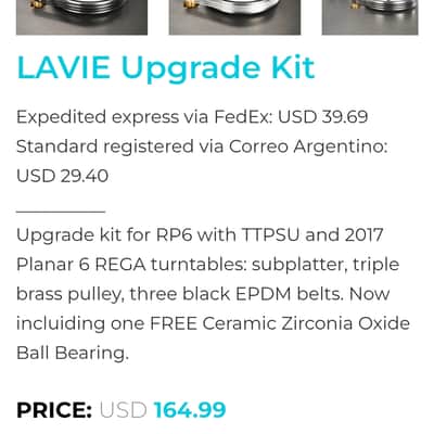 TNG Spinner LAVIE / Rega Sub-Platter/ Belt upgrade 2024 + clamp image 1