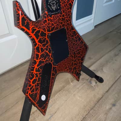 2022 BC Rich Stranger Things Eddie Munson Ltd Ed Warlock Red Krackle Guitar image 10