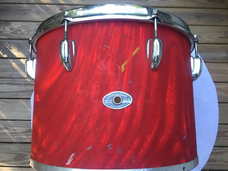 Slingerland Marching Tom 1970's - Red Flame 10 x 14 image 1