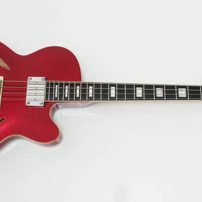Italia Torino Bass Red Metal Flake,  Semi-Hollow,  made in Korea image 2