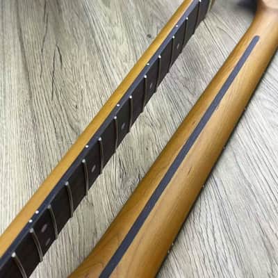 Guitar Stratocaster Strat Style Roasted Maple Wood Neck, 22 Frets Rosewood Fingerboard image 4