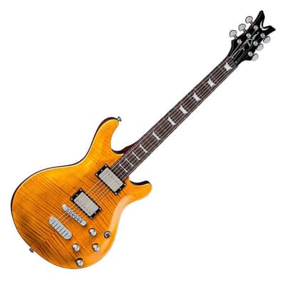 Dean Icon Flame Top Trans Amber arched Top DMT Series Nostalgia Electric Guitar image 1