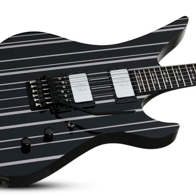 Schecter Synyster Custom Gloss Black w/Silver Pin Stripes image 3