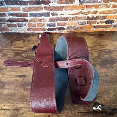 Franklin Strap 3" - Original Natural Glove Leather Guitar/Bass Strap (Ox Blood) image 1