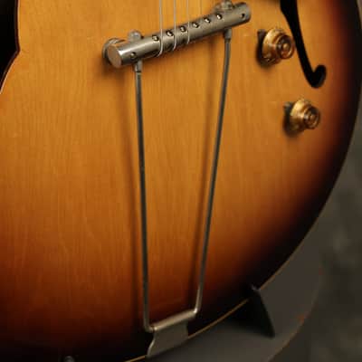 1956 Gibson ES-225 T Sunburst with original Brown hardshell case image 5