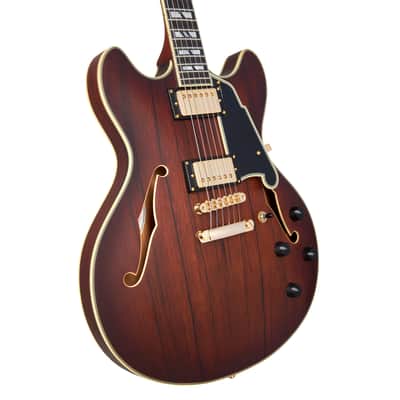 D'Angelico Deluxe DC Satin Brown Burst w/Case image 3