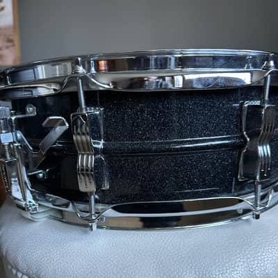 Ludwig LM404 Acrolite 5x14" 8-Lug Aluminum Snare Drum with Black/White Badge 1994 - 2012 - Black Galaxy image 2