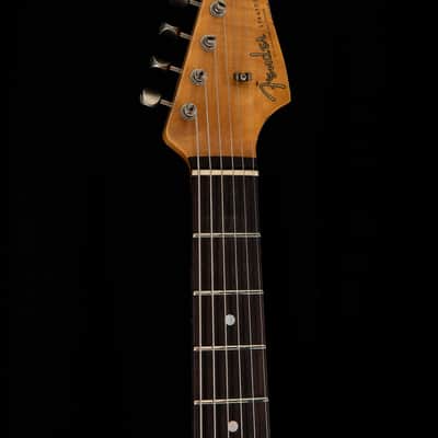 Fender Custom Shop 1960 Stratocaster Heavy Relic Olympic White Over Red Sparkle image 15