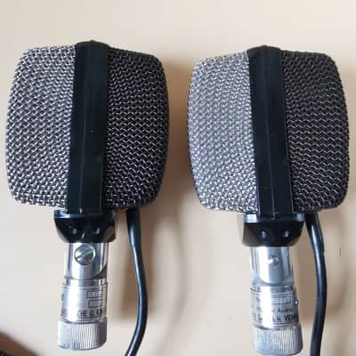 Pair of AKG D12 Cardioid Dynamic Microphone 1950s - 1960s - Silver / Black image 3