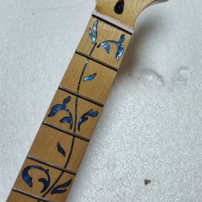 Maple Wood Guitar Strat Style Neck, 22 Frets Fingerboard, Tree of Life Inlay image 8