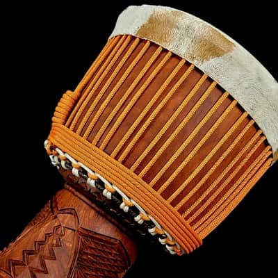 Djembe Drum Guinea Large Pro Hardwood - Lenke Wood Handmade All Solid One Piece image 5