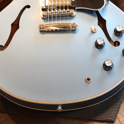Unplayed! 2024 Gibson ES-335 Block Semi-Hollow Electric Guitar Pelham Blue image 5
