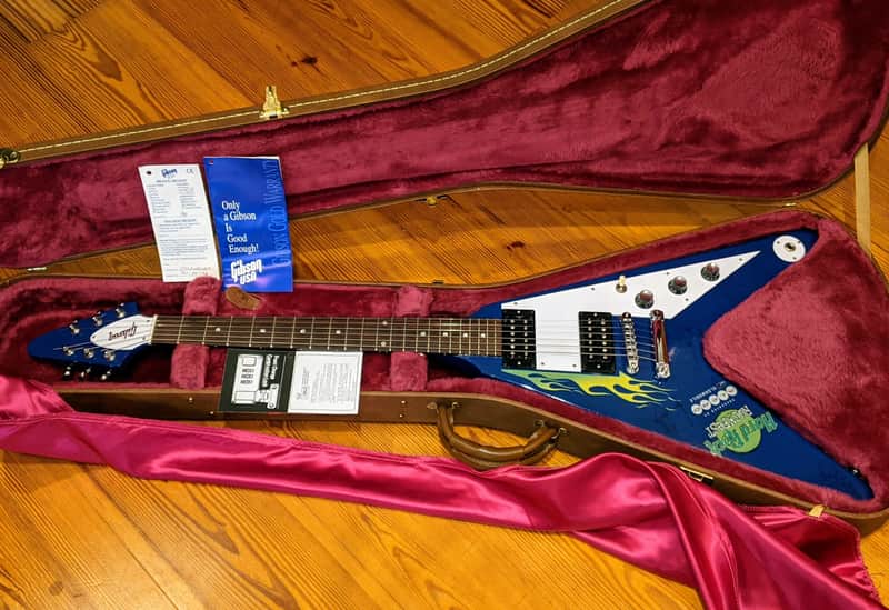 Gibson 1999 Flying V98 Hard Rock Limited 1 of 25 Blue Guitar w/OHSC & Shirt, RARE, EXC Condition! image 1