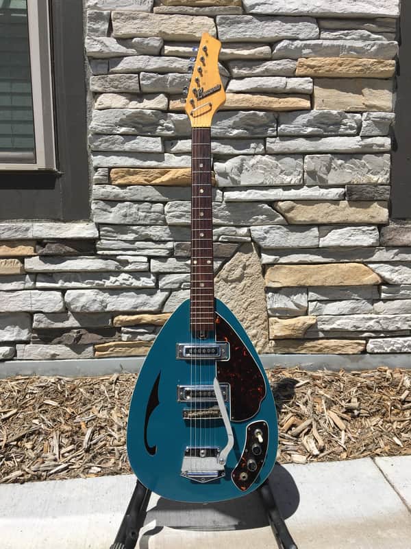 Teisco Crescendo 1960's Blue/Sparkle Teardrop Vintage - Rare image 1