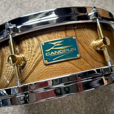 2026 Like-New: Canopus hollowed out Zelkova 14x5 snare, with new Japan-only semi-hard Canopus case, extras image 21