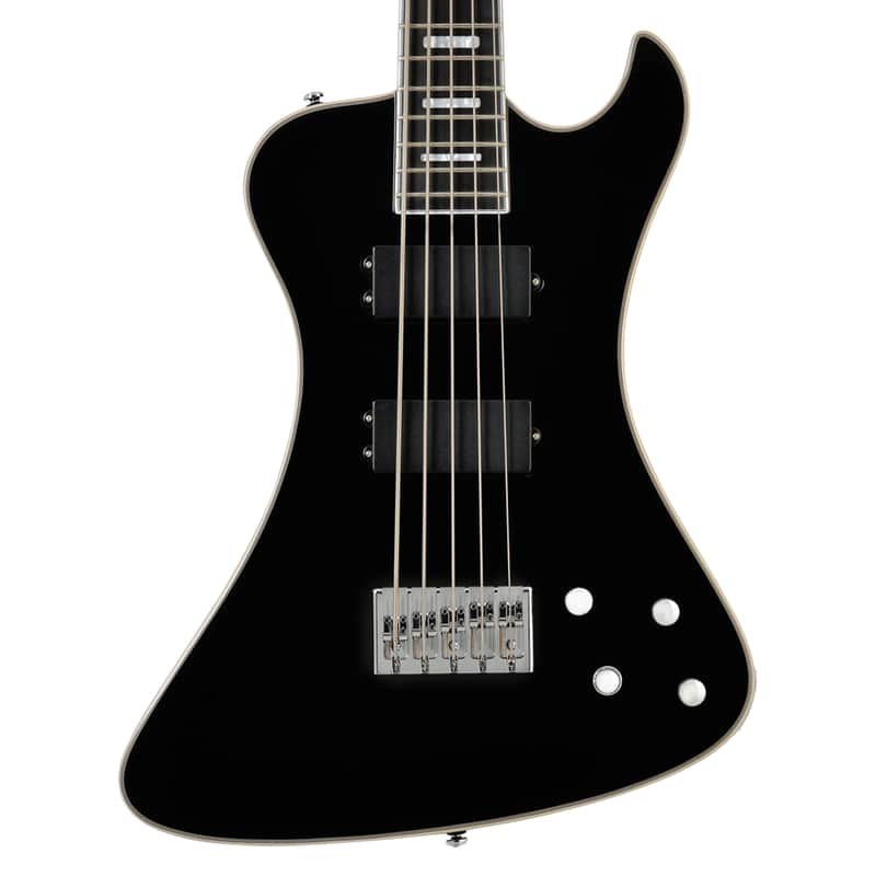Hagstrom Nekromant 5 Single Cut 5-String Bass Guitar - Black Gloss image 1