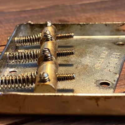 Fender  1950s Telecaster / Blackguard / Nocaster aged bridge GVT true brass Saddles  Aged image 9