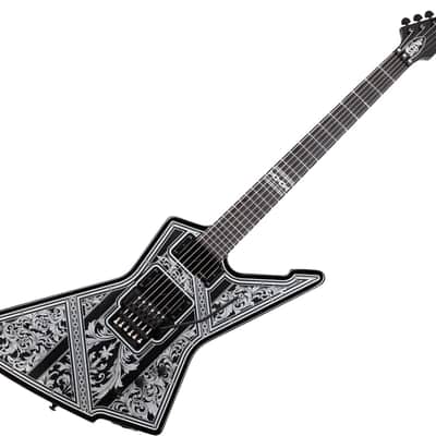 Schecter E-1 FR Przym Palladium guitar in , Gloss Black image 1